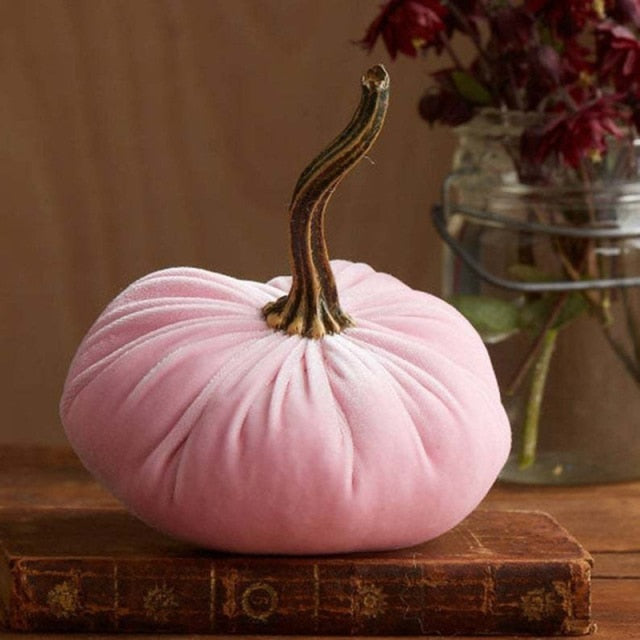 Handmade velvet decorative pumpkin